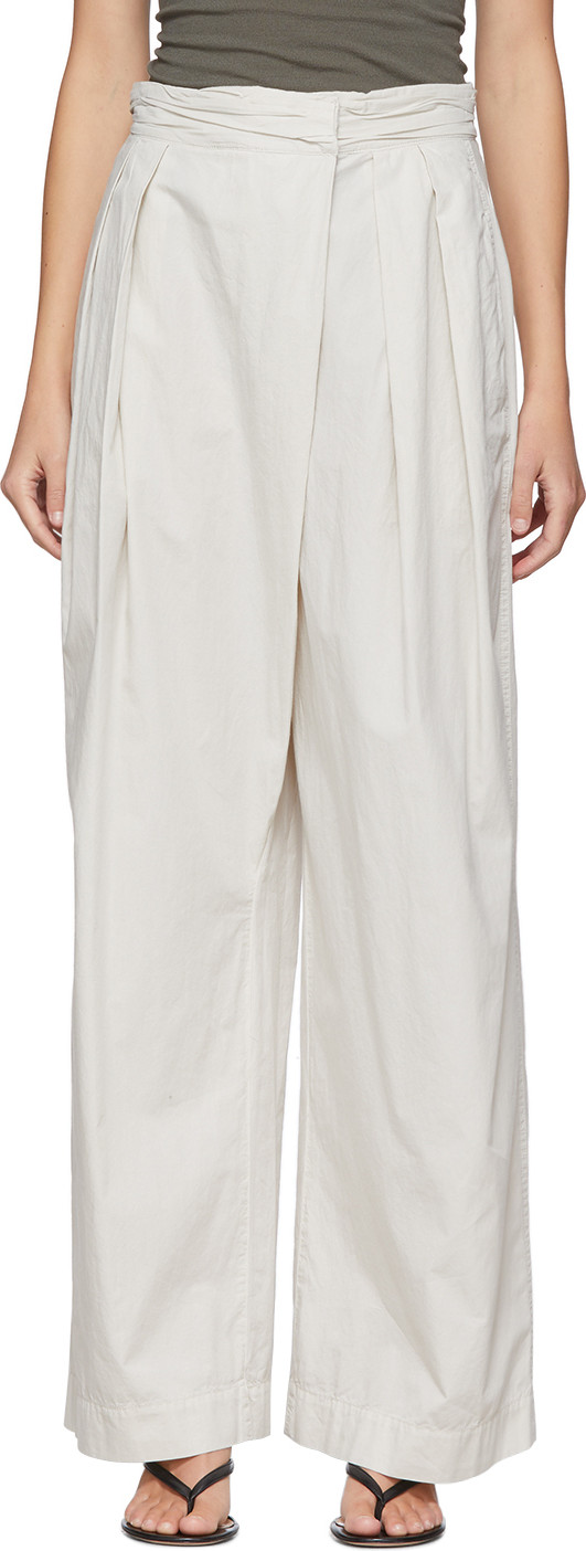 Lemaire Off-White Asymmetrical Trousers