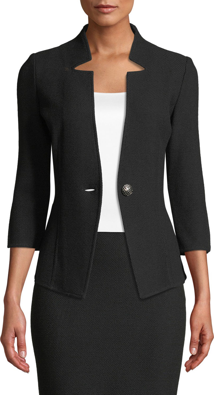 St. John Milano Knit 3/4-Sleeve Jacket