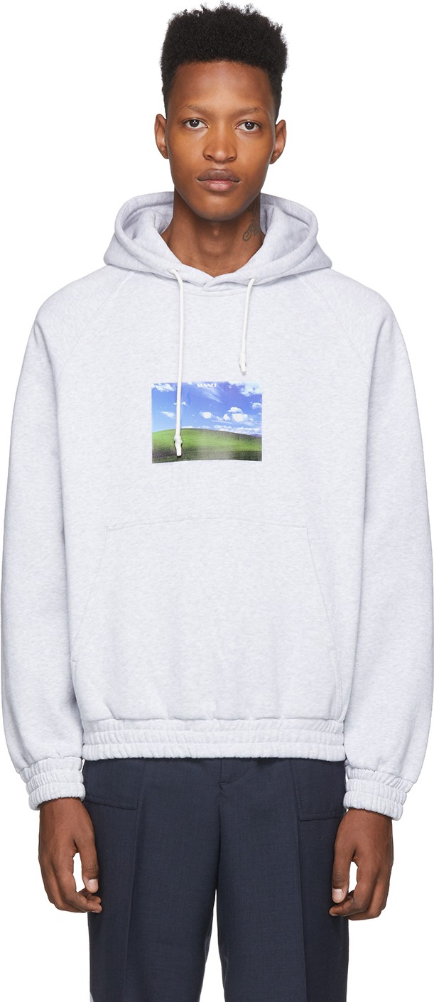Sunnei Grey Bliss Print Hoodie