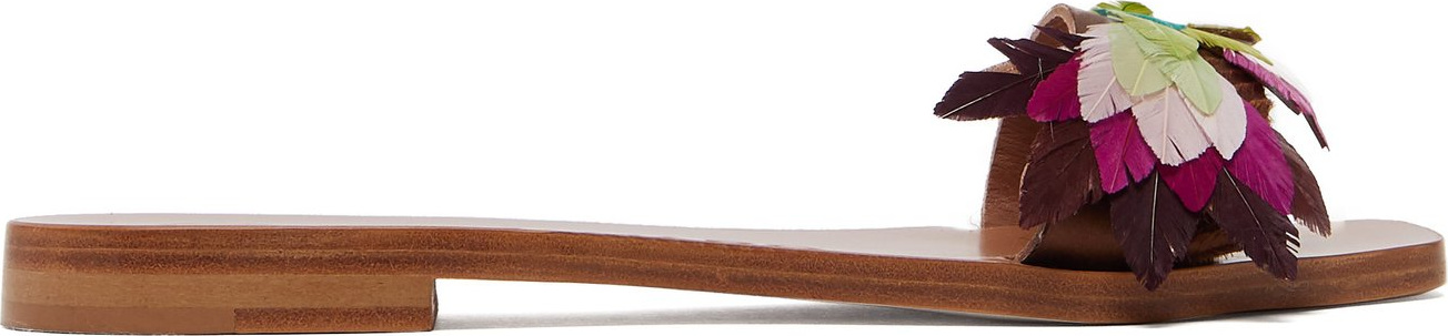 Álvaro Abbi feather-embellished slides