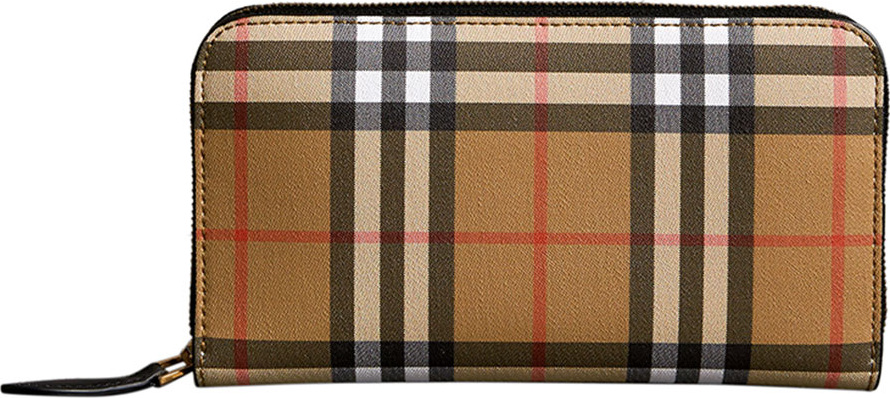 Burberry London England Vintage Check Bonded Leather Elmore Wallet