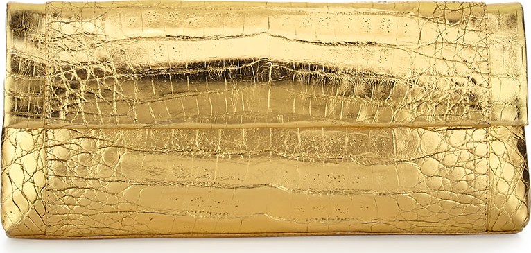 Nancy Gonzalez Gotham Crocodile Flap Clutch Bag