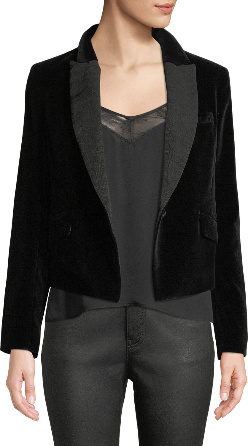 Equipment Bourlet Peak-Lapel One-Button Boxy Velvet Jacket