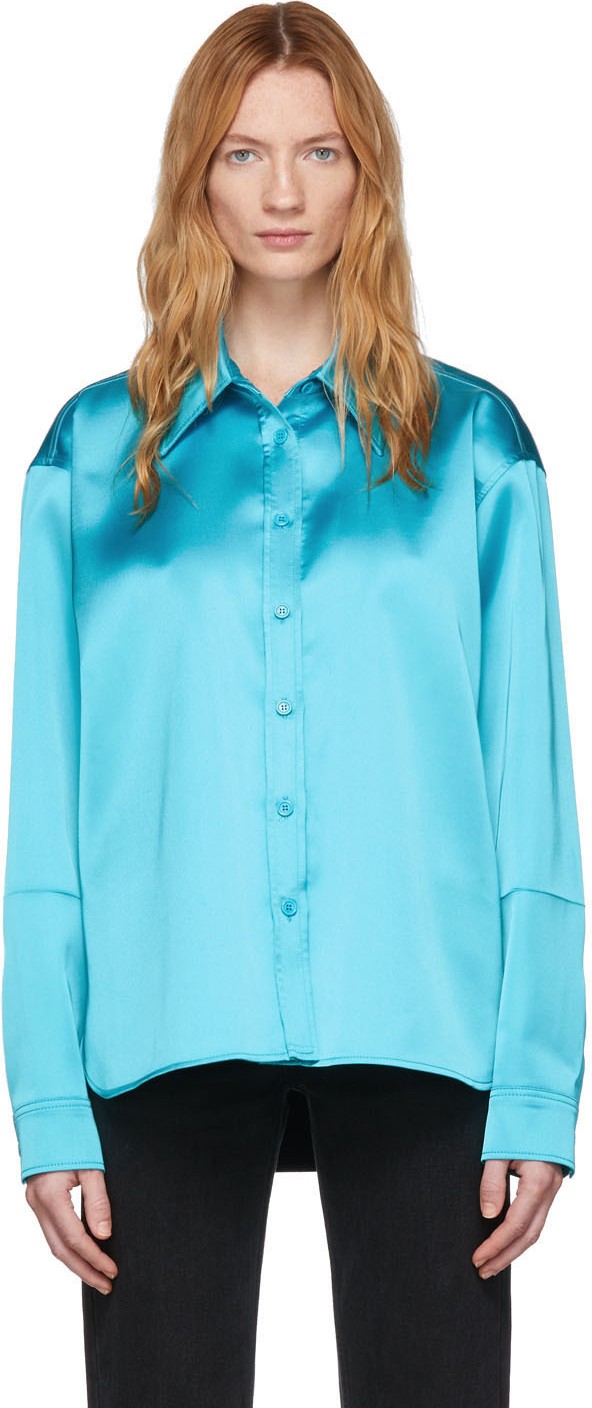 We11done Blue Satin Shirt