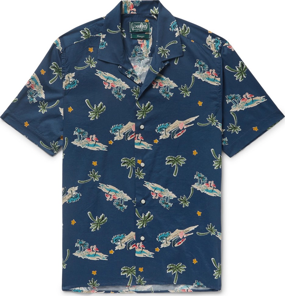 Gitman Vintage Camp-Collar Printed Cotton-Blend Shirt