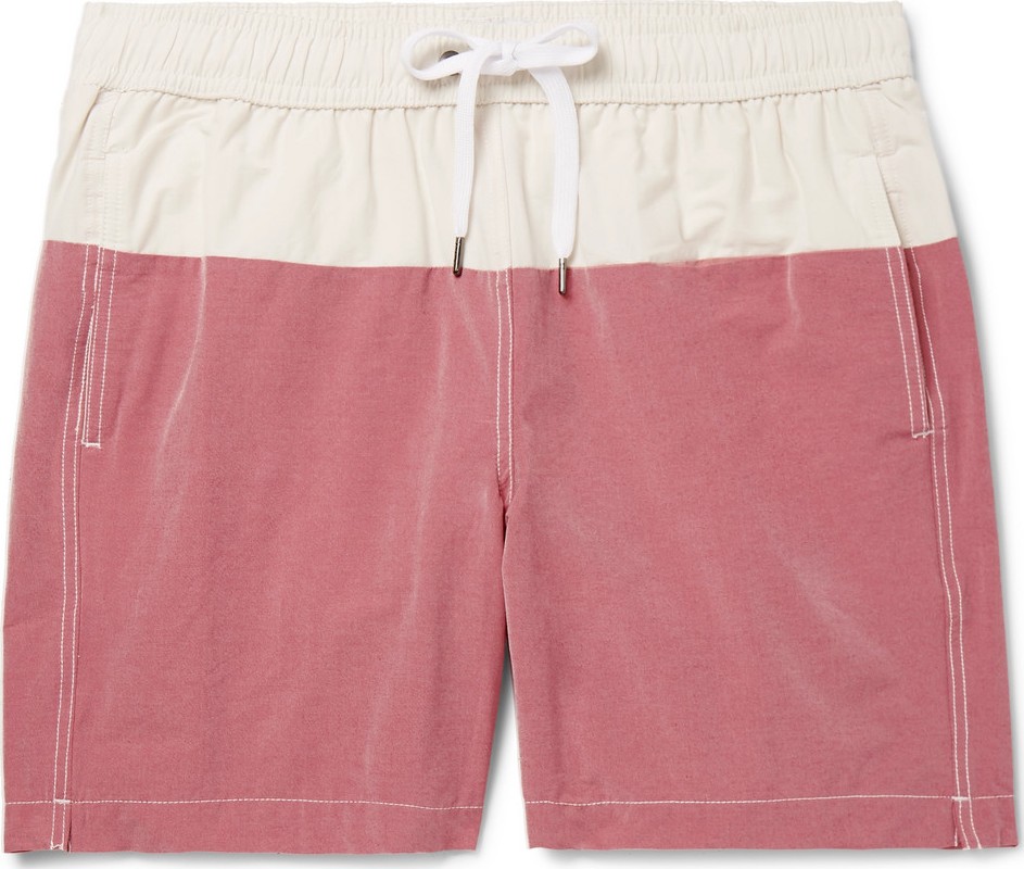 Onia Charles Mid-Length Colour-Block Cotton-Blend Swim Shorts