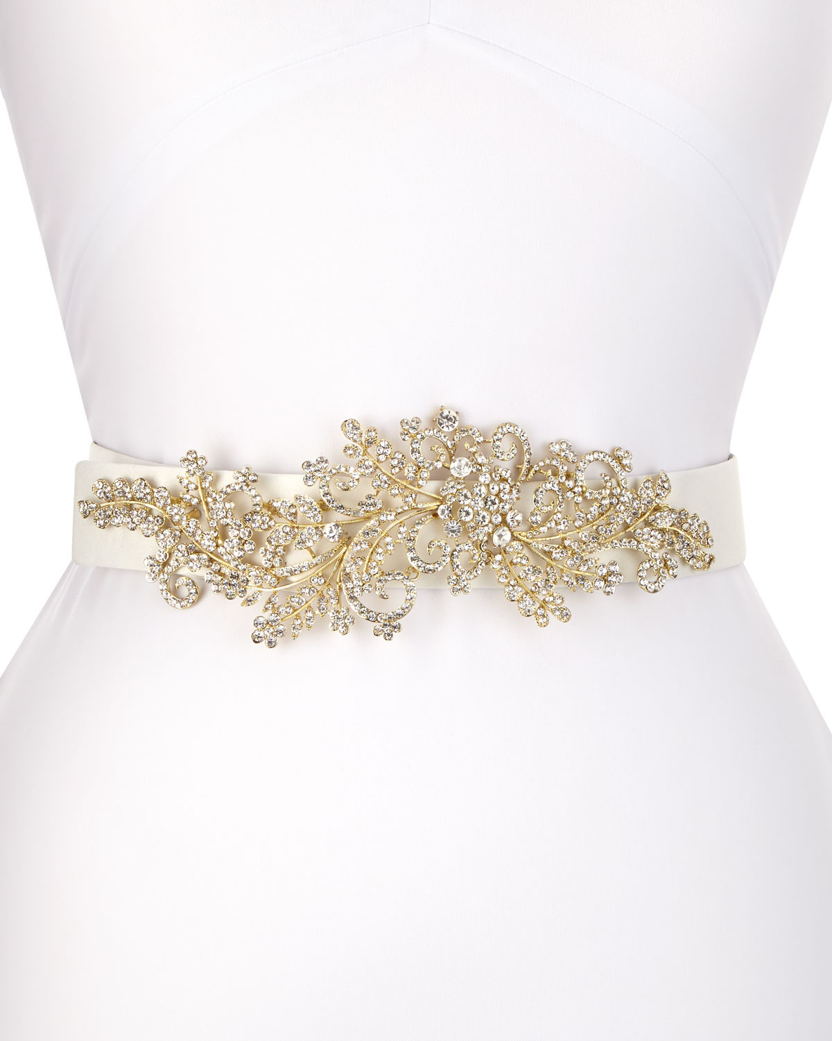 Deborah Drattell Venus Long-Jewel Belt, White