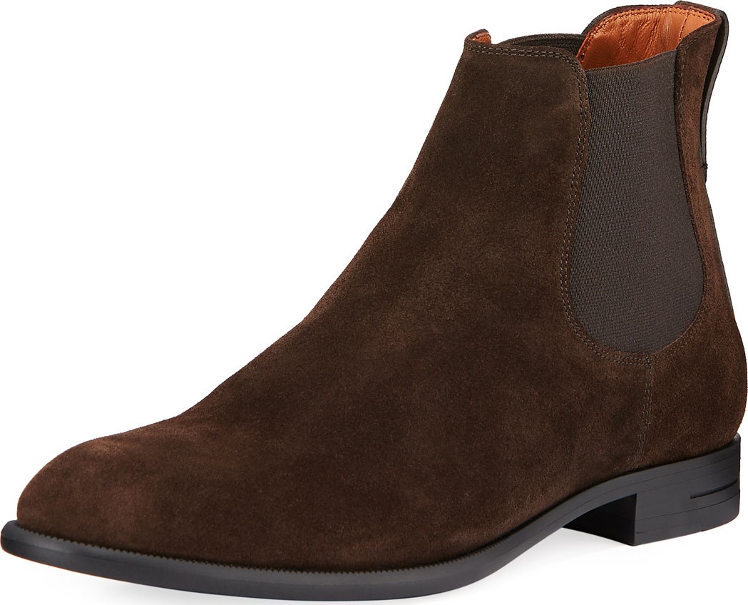 Ermenegildo Zegna Men's Rivoli Flex Suede Chelsea Boots