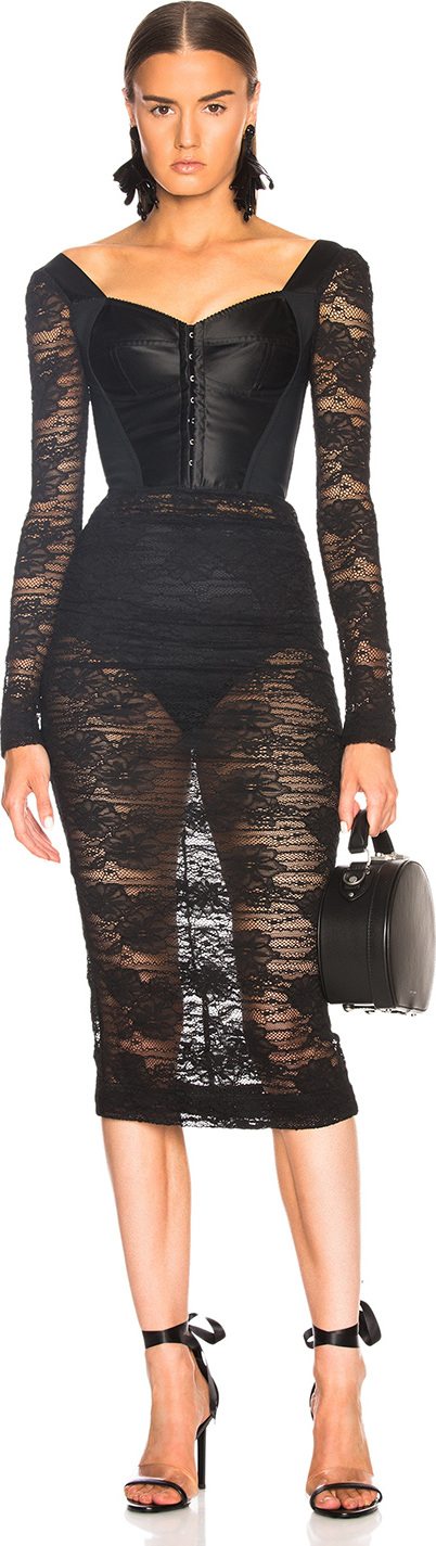 Dolce & Gabbana Lace Corset Midi Dress