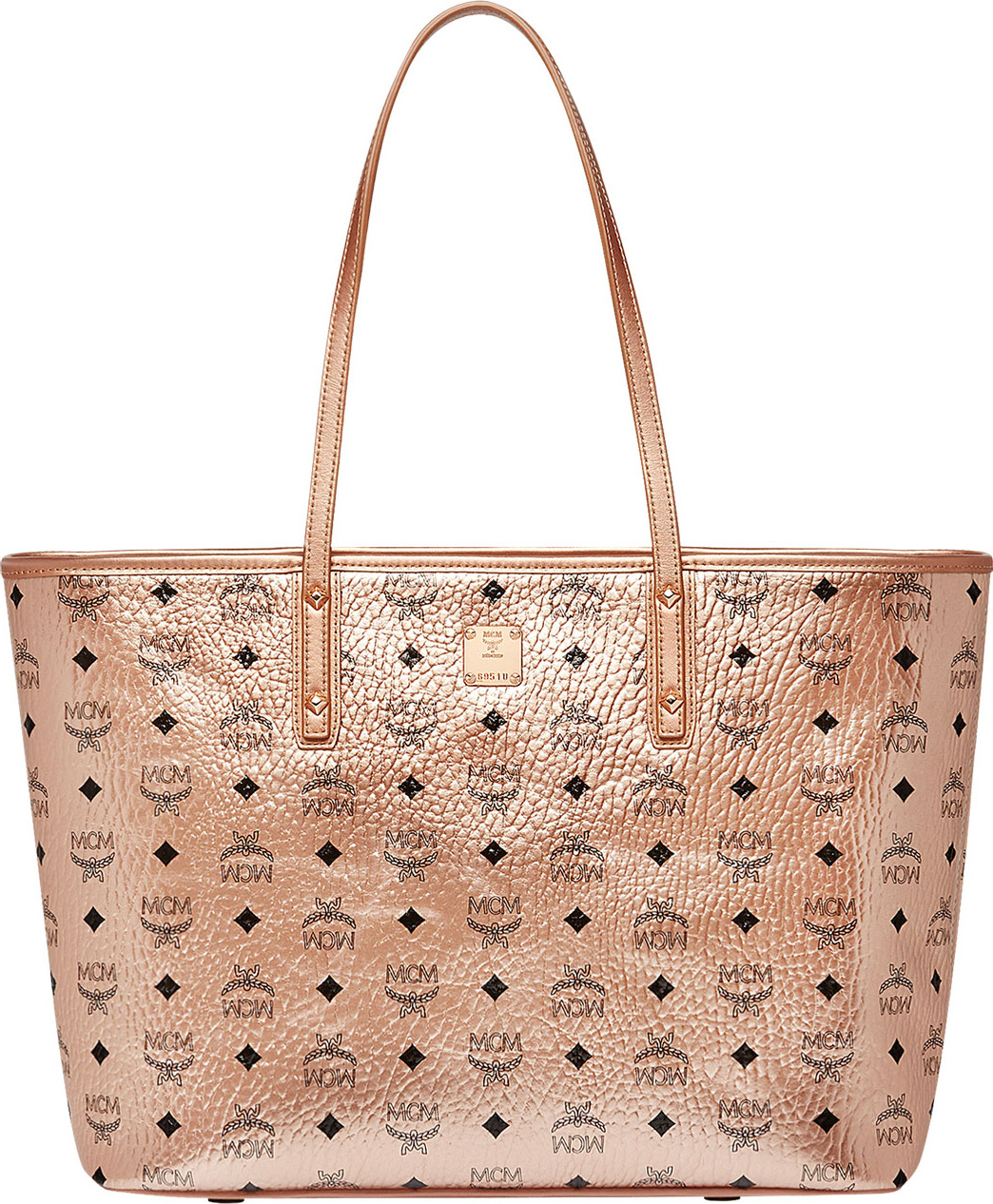 MCM Anya Medium Visetos Zip Shopper Tote Bag