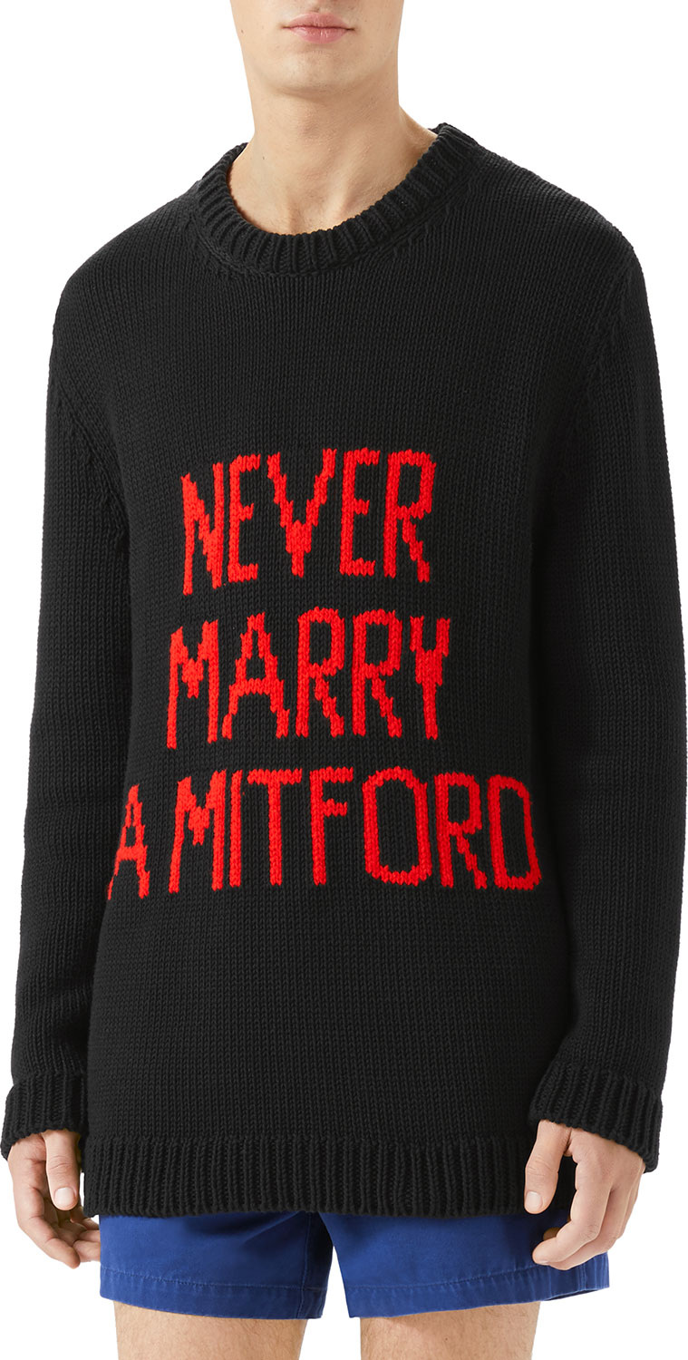 Gucci Typographic Intarsia-Knit Sweater