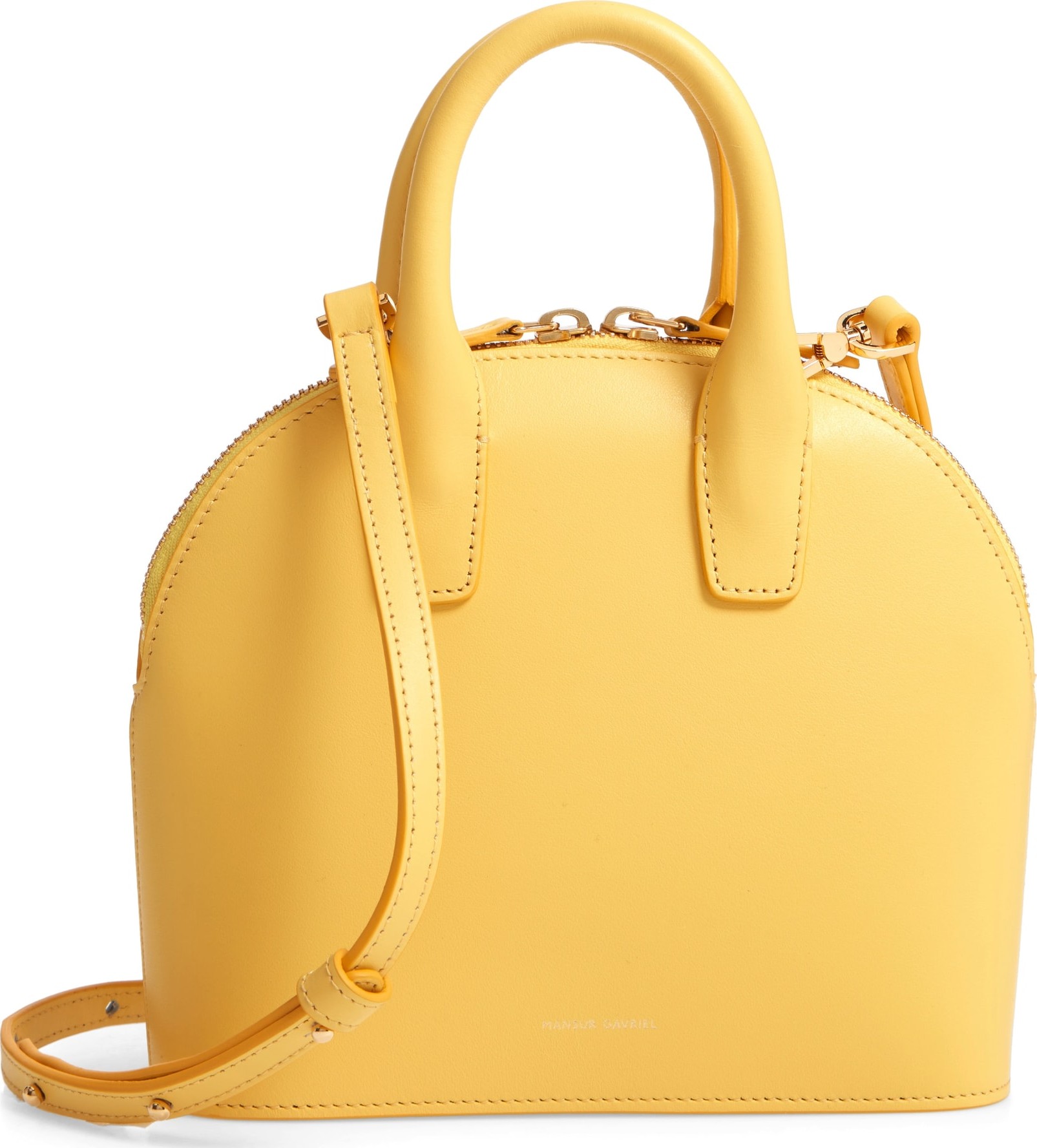 Mansur Gavriel Mini Top Handle Rounded Leather Bag