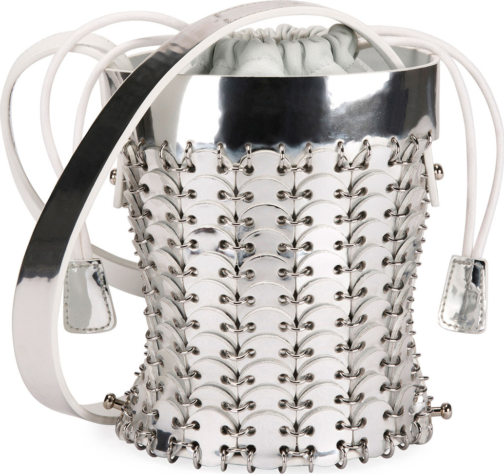 Paco Rabanne 14#01 Chain-Link Mini Bucket Bag, Silver