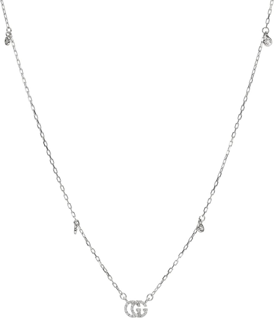 Gucci Double G 18kt white gold and diamond necklace
