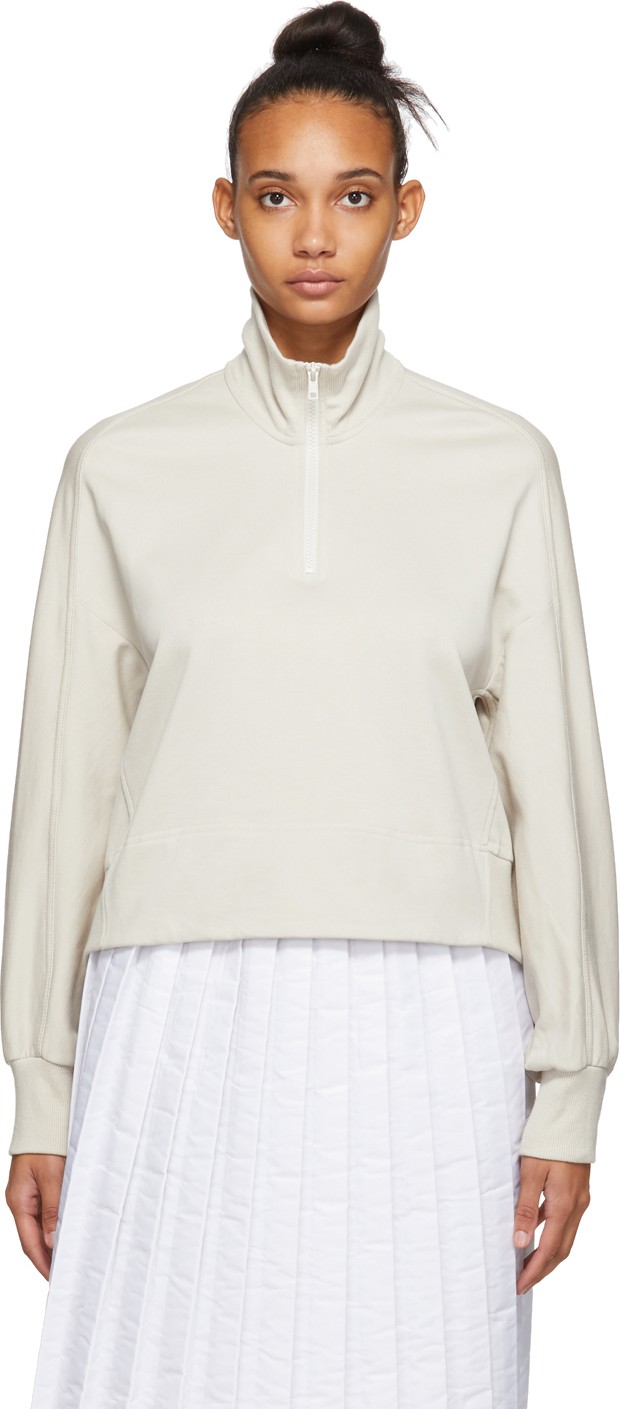 Y-3 Off-White Stacked Logo Half-Zip Sweater