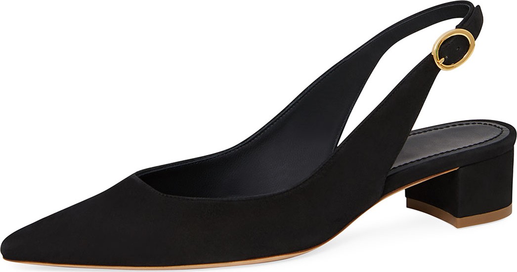 Mansur Gavriel Smooth Suede Slingback Pump
