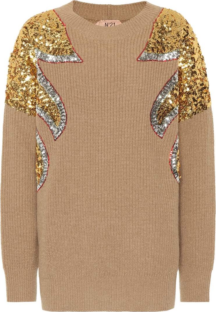 N°21 Sequined virgin wool sweater