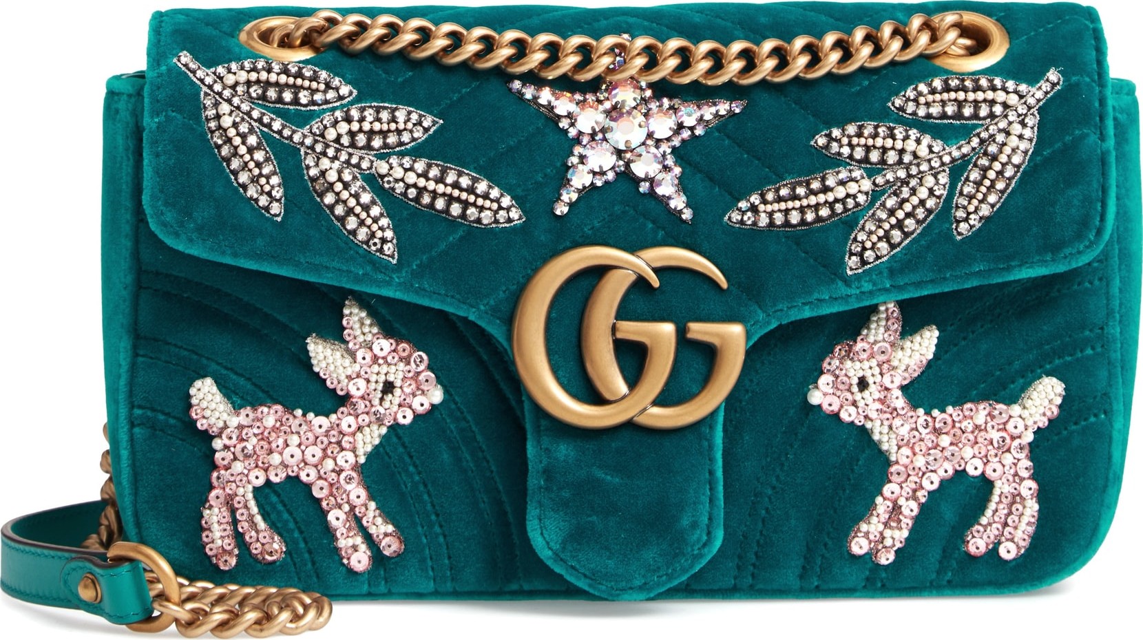 Gucci GG Marmont 2.0 Matelassé Velvet Shoulder Bag