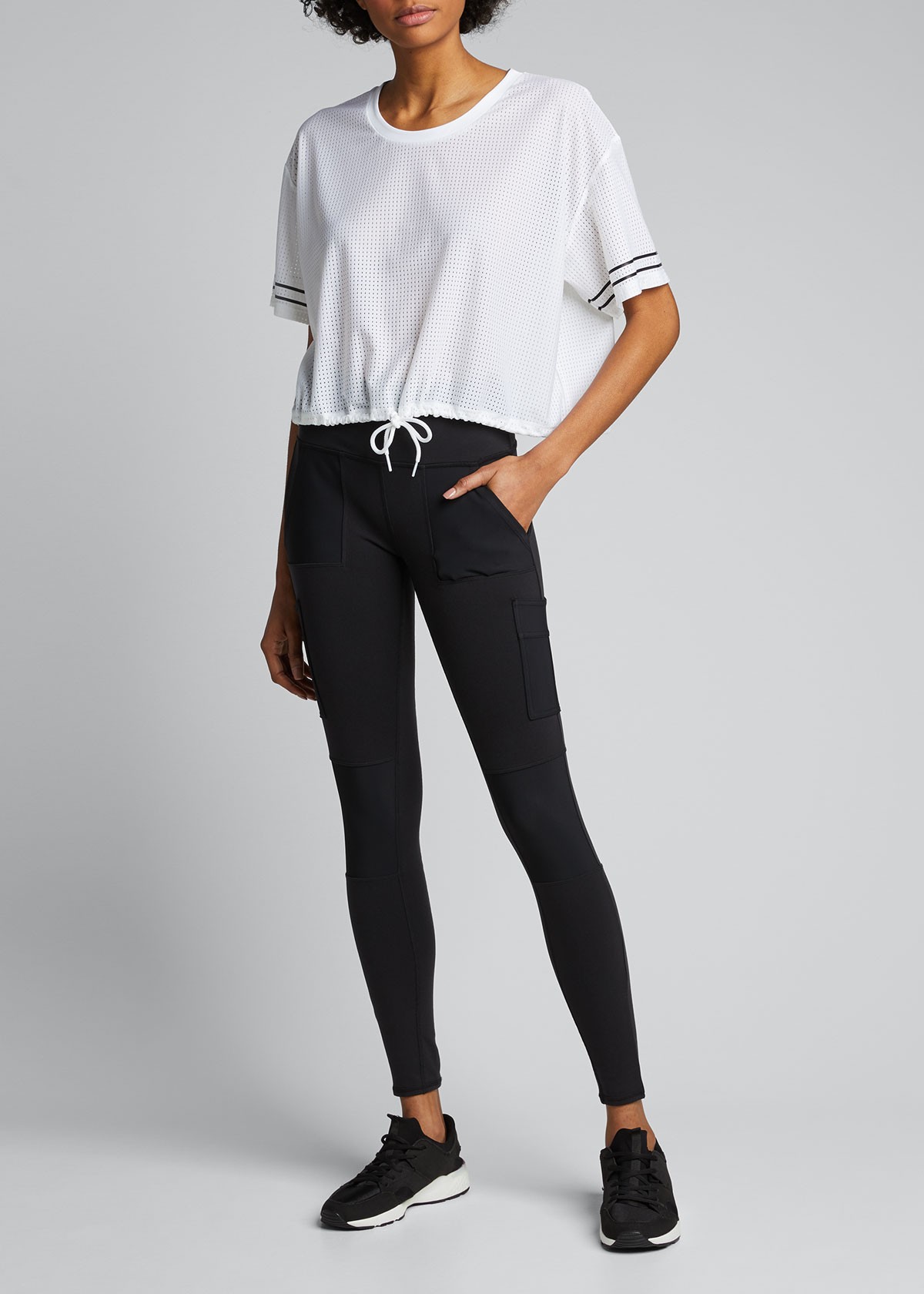 Alo Yoga Frontline Mesh Crop Tee