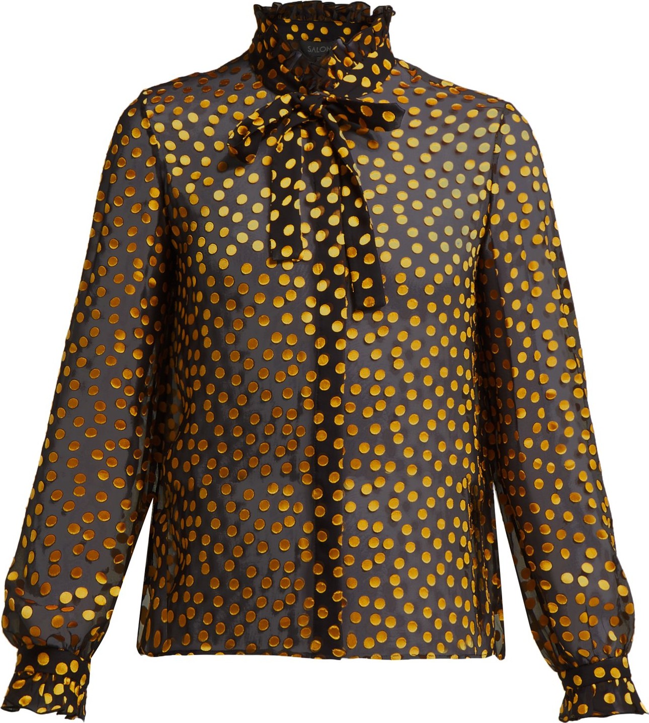 Saloni Emile fil-coupé silk-blend georgette blouse