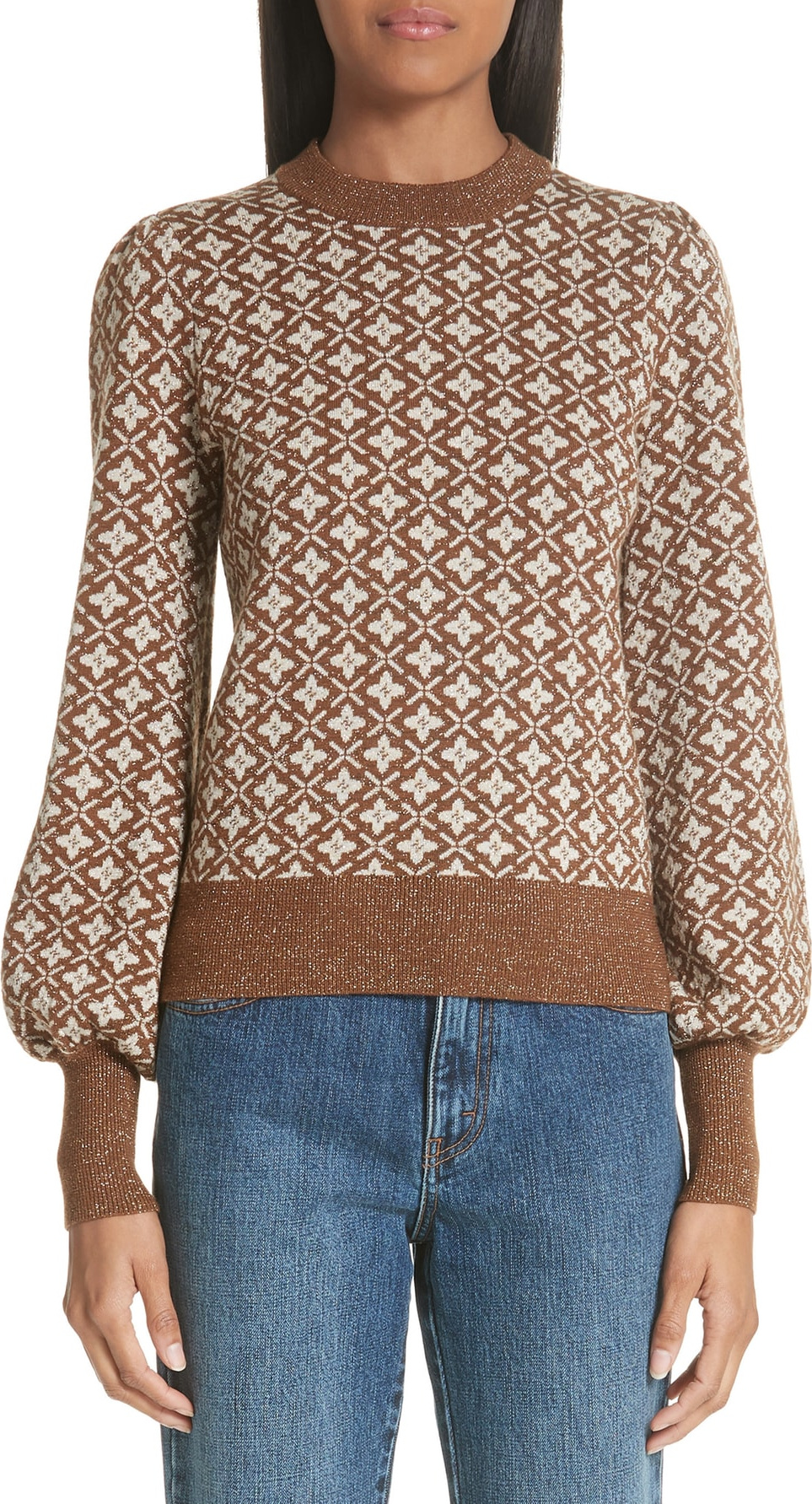 Co Jacquard Knit Sweater