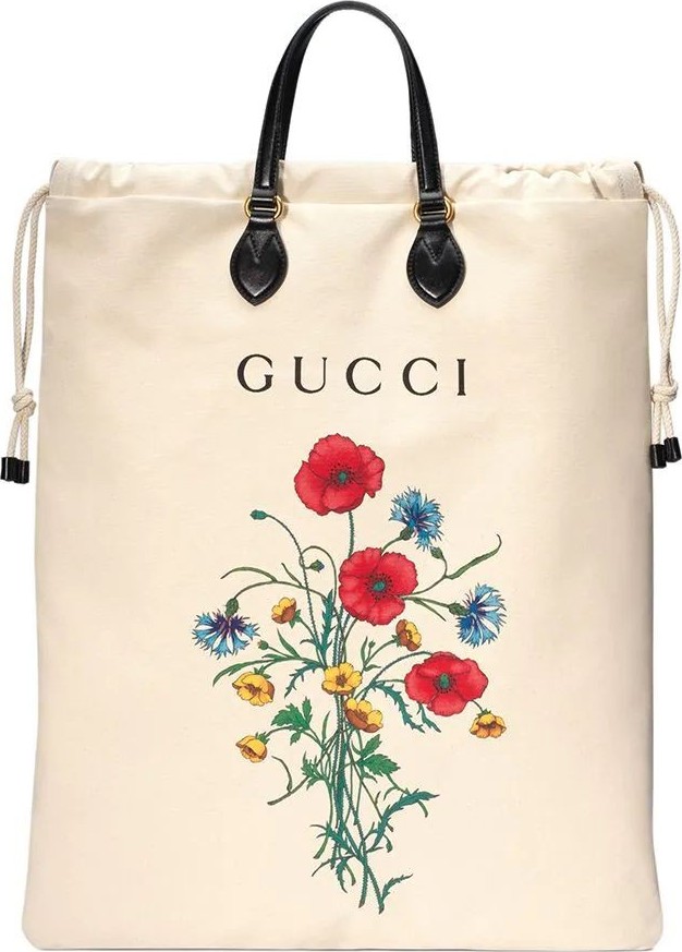 Gucci Drawstring tote with Chateau Marmont print