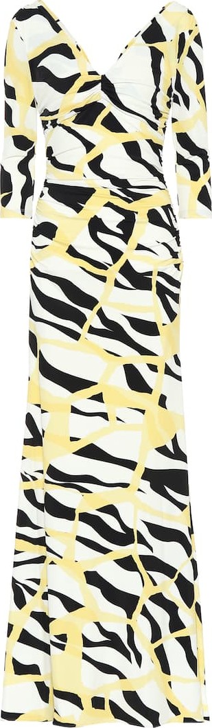 Roberto Cavalli Printed stretch jersey gown