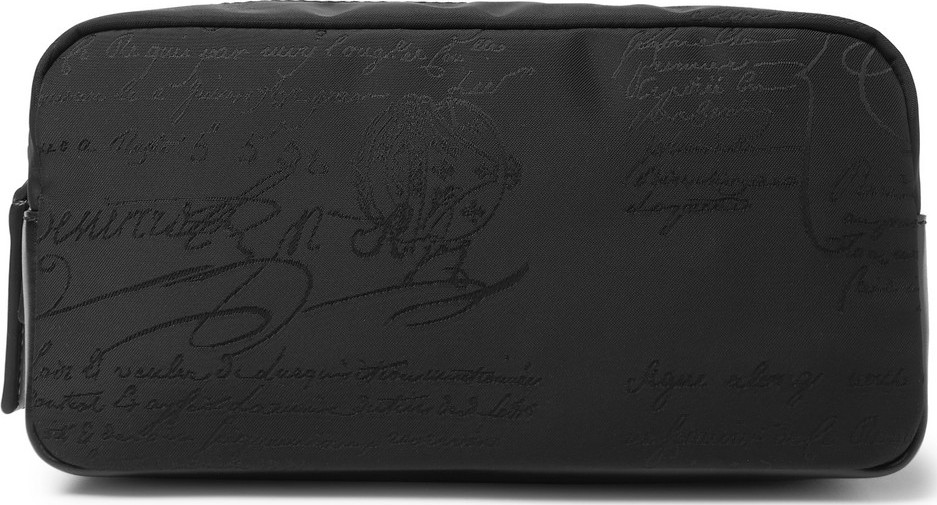 Berluti Leather-Trimmed Nylon-Jacquard Wash Bag