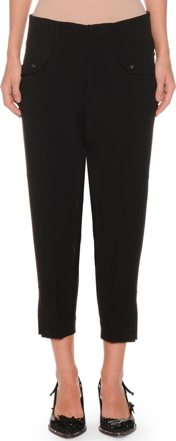 Nº21 Cropped Skinny-Leg Crepe Trousers