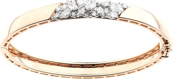 Yeprem Round & Marquise Diamond Bangle in 18k Gold, 1.41tcw