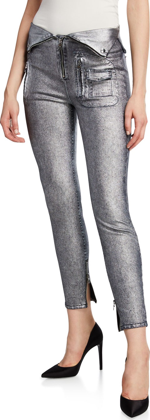 RtA Diavolina Fold-Over Moto Skinny Pants