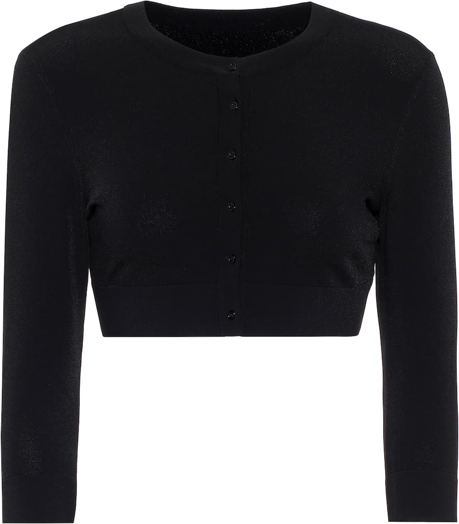 Alaïa Cropped stretch-knit cardigan