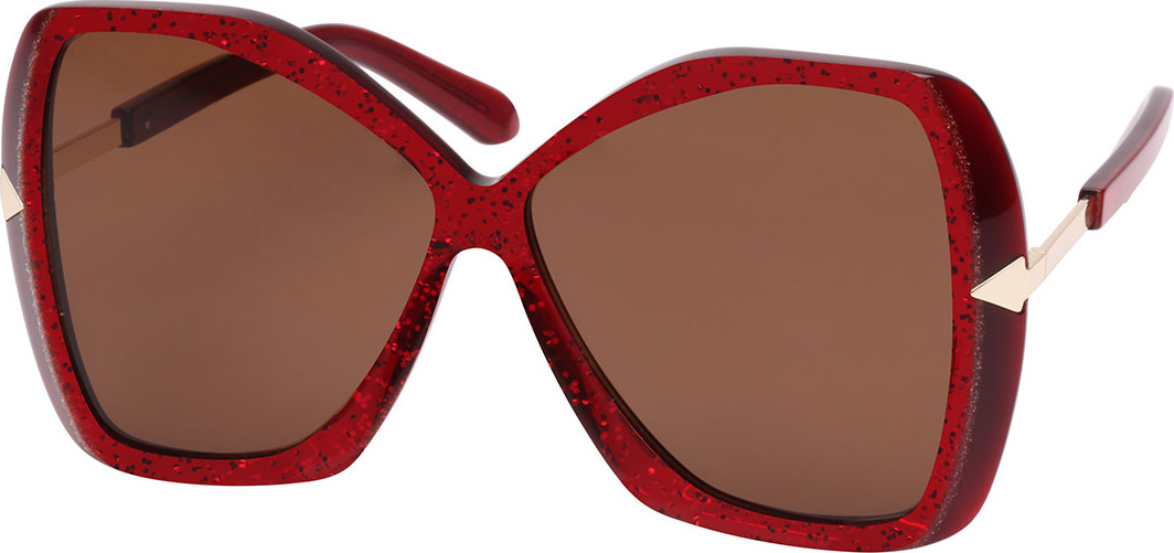 Karen Walker Mary Acetate Butterfly Sunglasses, Red Pattern