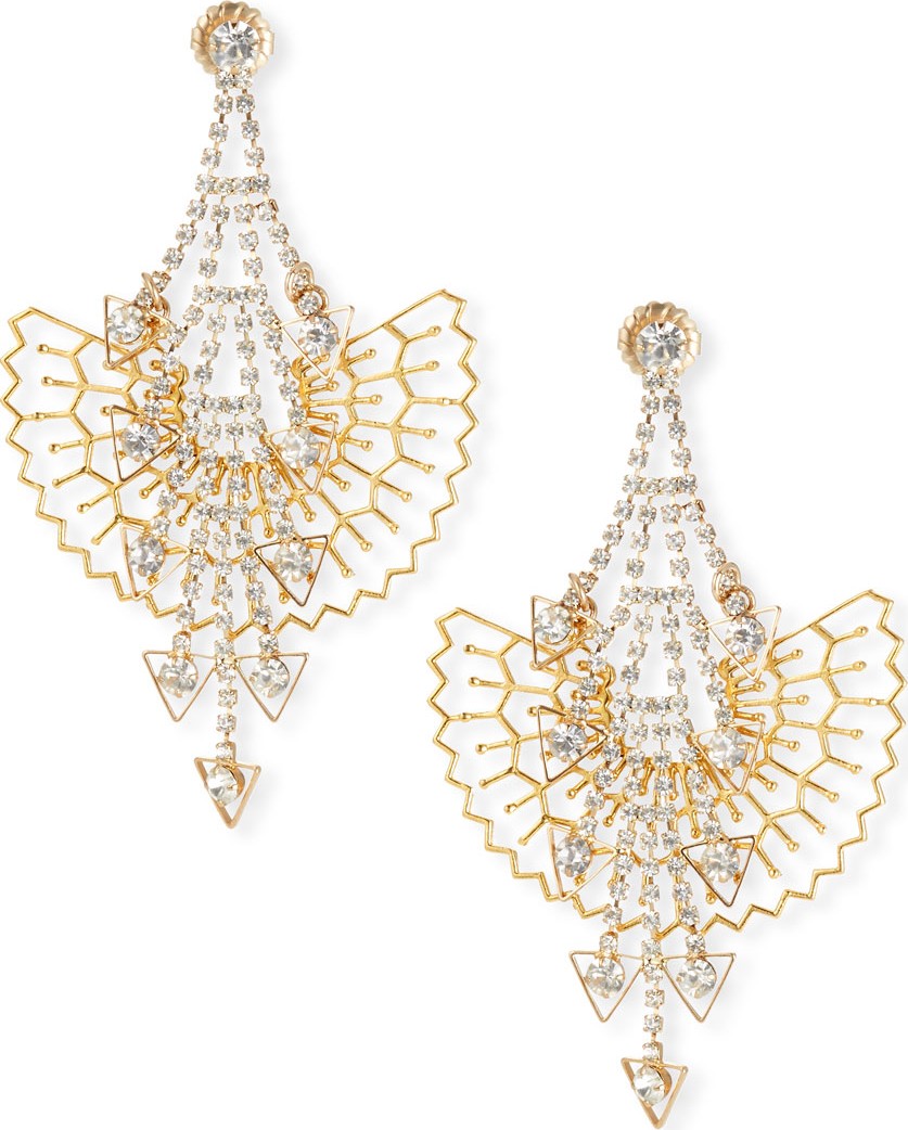 Devon Leigh Crystal Fan Drop Earrings