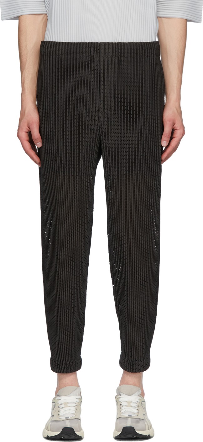 Homme Plissé Issey Miyake Grey Outer Mesh Trousers