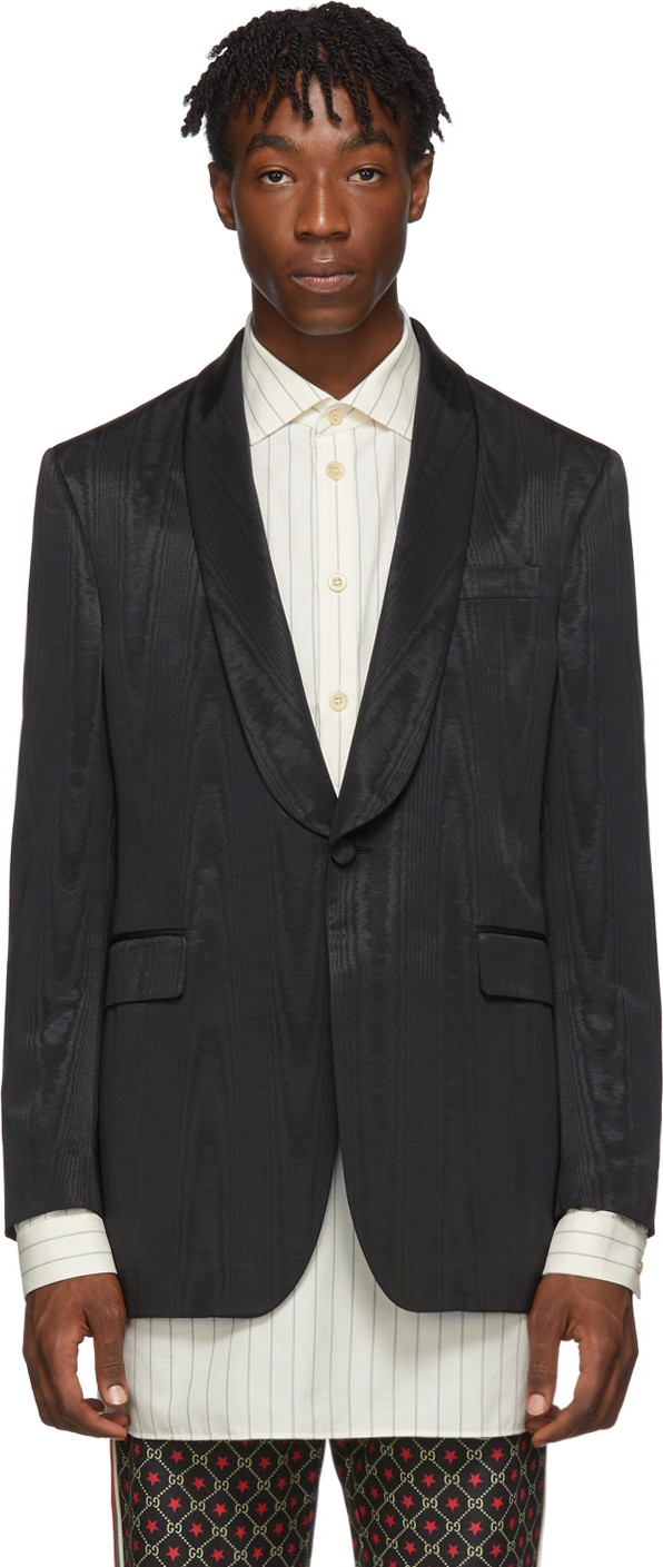 Gucci Black Moiré Blazer