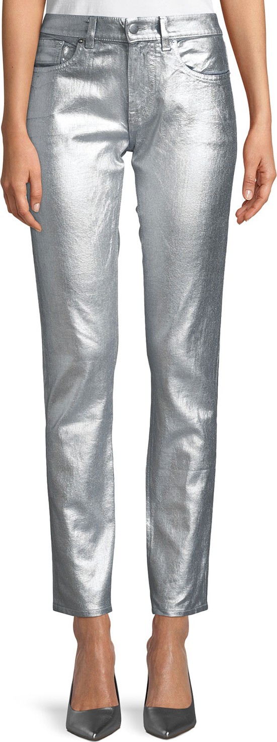 Ralph Lauren Barton Metallic Straight-Leg Jeans