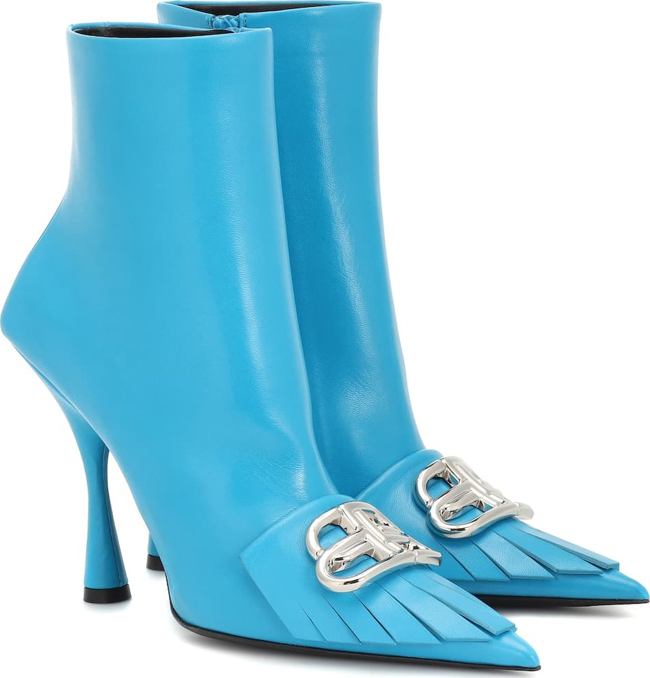 Balenciaga Fringe Knife leather ankle boots