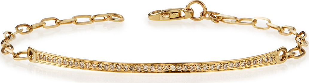 Sydney Evan 14k Gold Thin Diamond Bar Bracelet