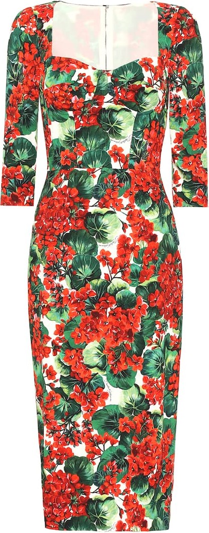 Dolce & Gabbana Floral stretch crêpe midi dress