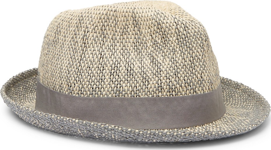 Paul Smith Grosgrain-Trimmed Mélange Straw Trilby Hat