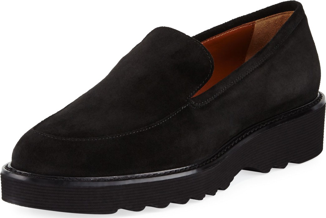 Aquatalia Kelsey Suede Platform Loafer