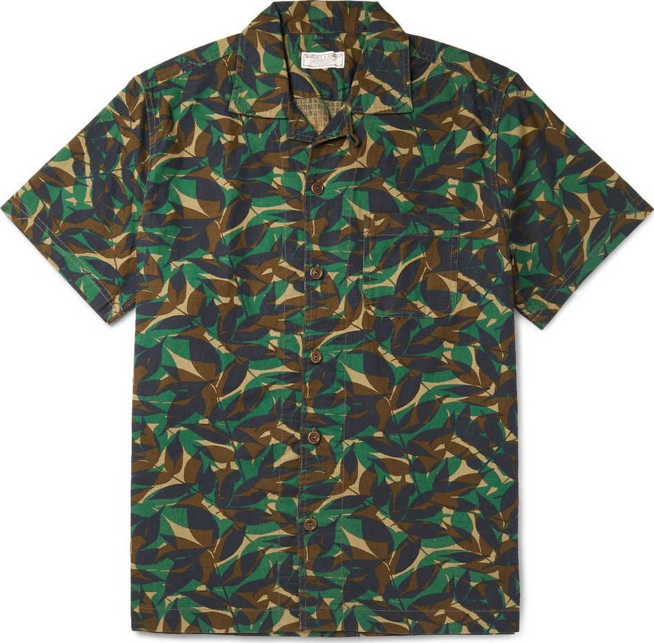 J.Crew Camp-Collar Printed Cotton-Ripstop Shirt