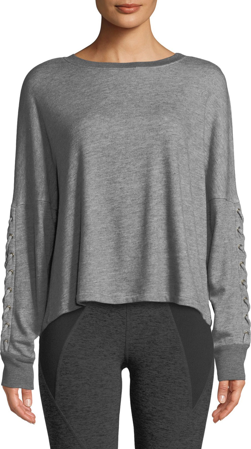 Beyond Yoga Lasso Lace-Up Draped Pullover Sweatshirt