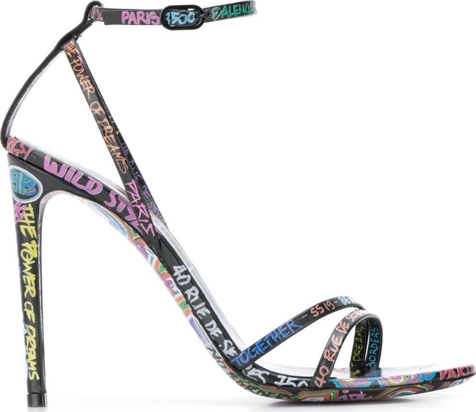 Balenciaga graffiti print sandals