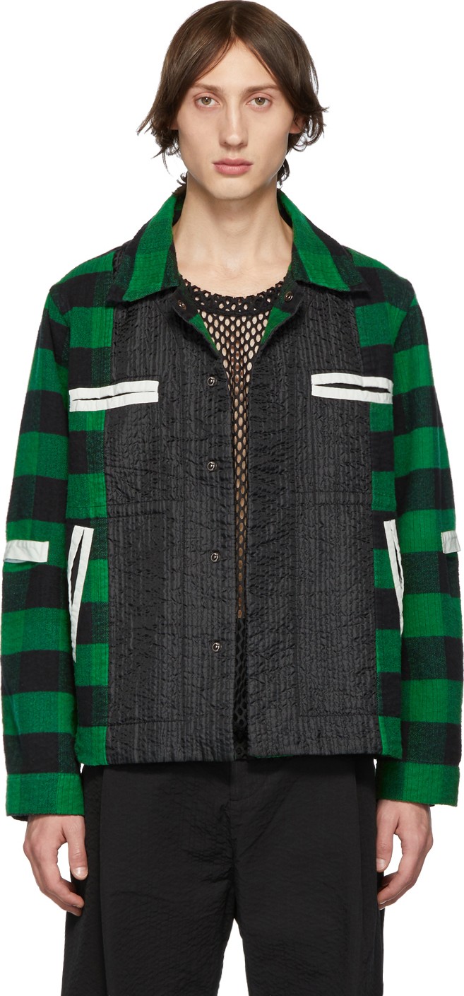 Craig Green Green Plaid Flannel Worker Shirt Jacket
