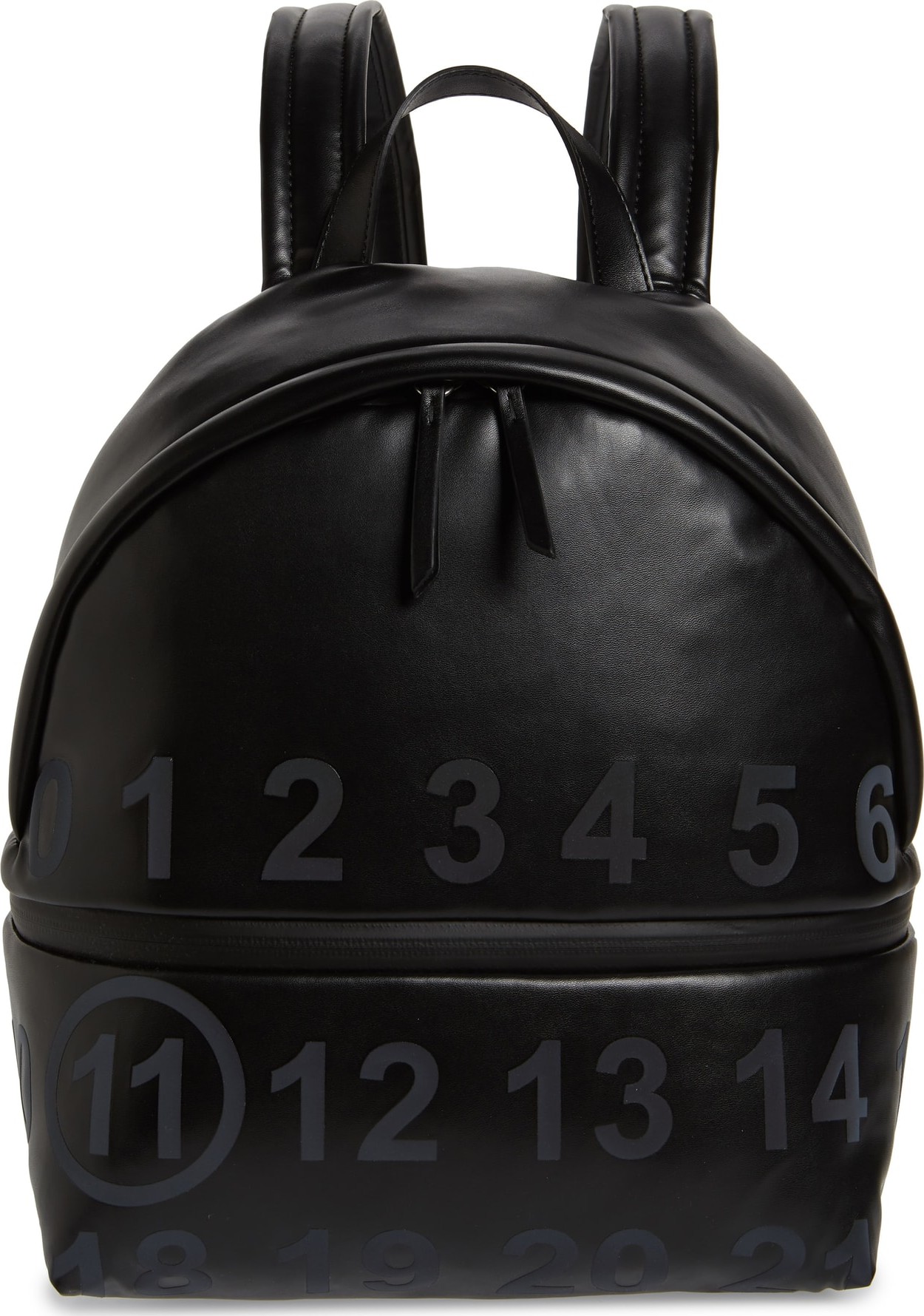 Maison Margiela Medium Number Print Faux Leather Backpack