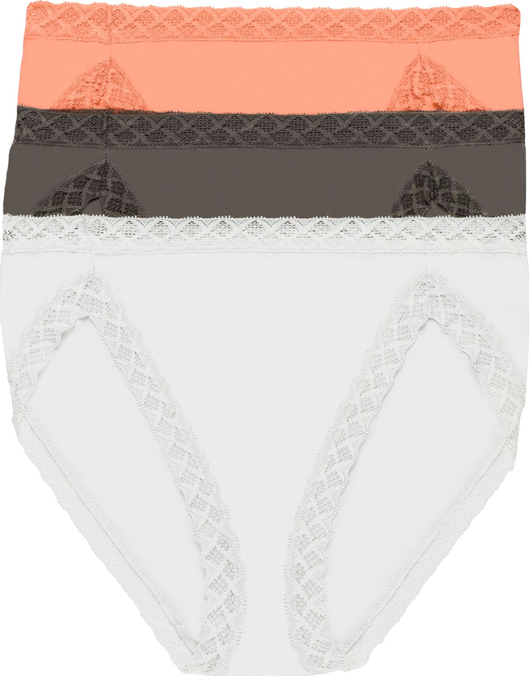 Natori Three-Pack Bliss Cotton French-Cut Briefs Natori Three-Pack Bliss Cotton French-Cut Briefs