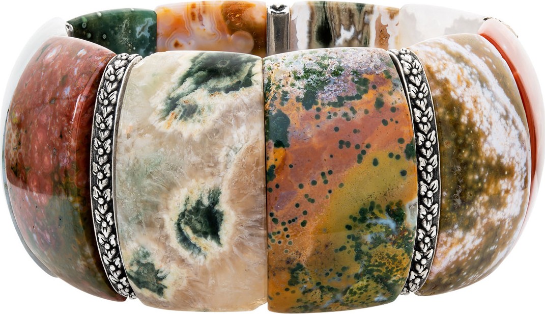 Stephen Dweck Orbicular Jasper & Floral Bracelet