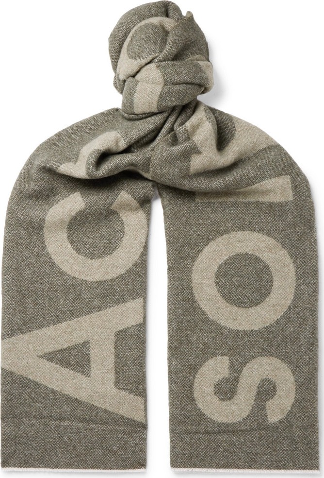 Acne Studios Toronty Logo-Jacquard Wool-Blend Scarf
